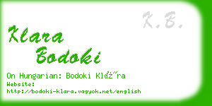 klara bodoki business card